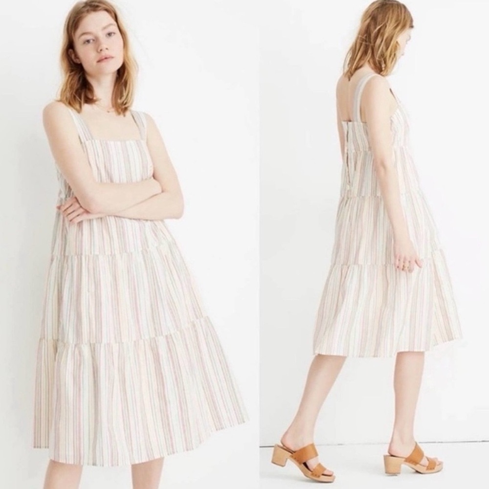 Madewell Cotton Striped Midi Dress